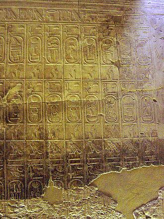 Liste des pharaons a abydos