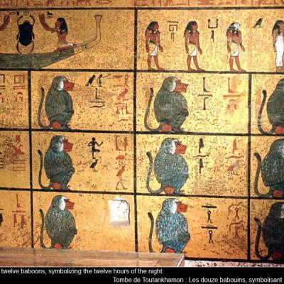 Les 12 singes représentant les 12 heures de la nuit ! 