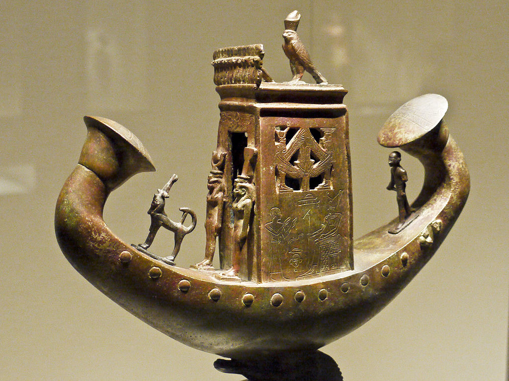 Sun boat of Djedher. 30e dynasty.  Bronze