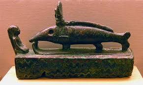 A figurine from Oxyrhynchus of one of the sacred Medjed fish 