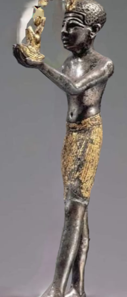 Petite statue de Seti I (?) portant l'image de Maat.