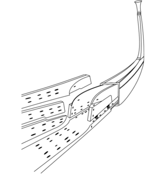 Bow construction of the Khufu I vessel, not to scale.