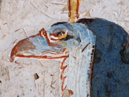 Détail de la tête d'une divinité gardien à tête de vautour, tombe d'Amenouahsou.