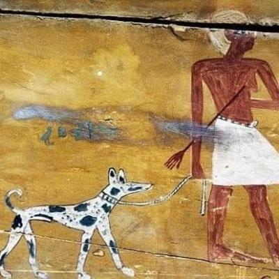 Detail du cercueil de khui qui est represente avec son chien iupu 2