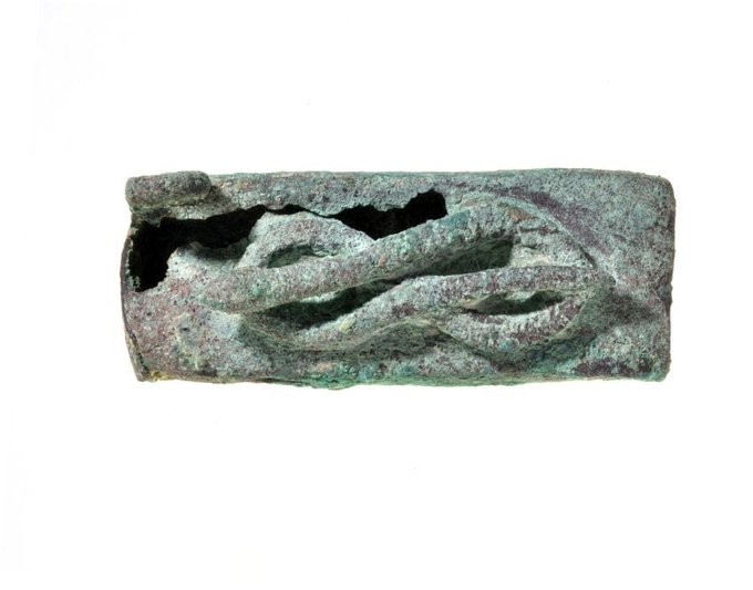 This copper alloy votive box, excavated at Naukratis.