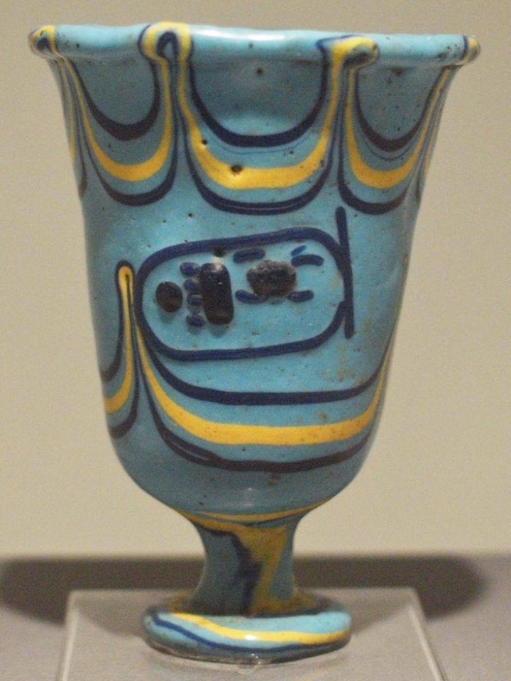 Glass cup with the inscription of thutmose iii source state museum of egyptian art munich