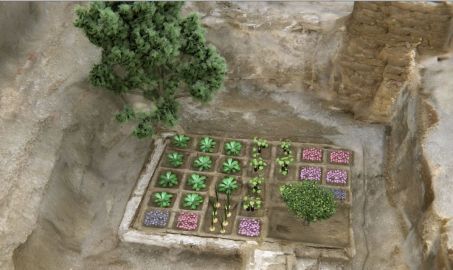 Reconstitution virtuelle du jardin funéraire d'Abou el Naga Draa, près de Louxor