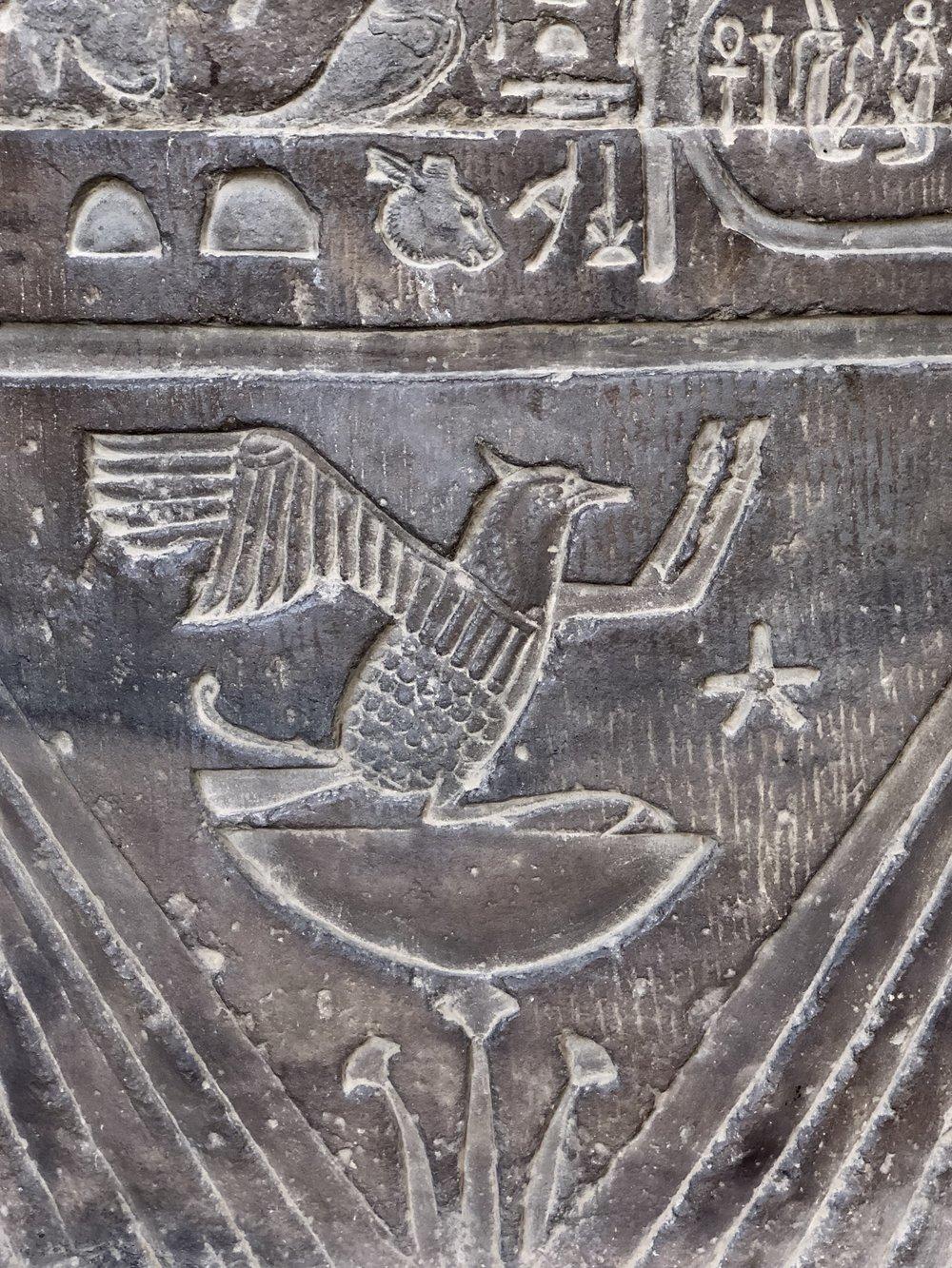 Ce hieroglyphe represente le peuple egyptien et ressemble un peu au ba l un des symboles de l ame du corps ou comme le pense duke a un oiseau prenant un selfie