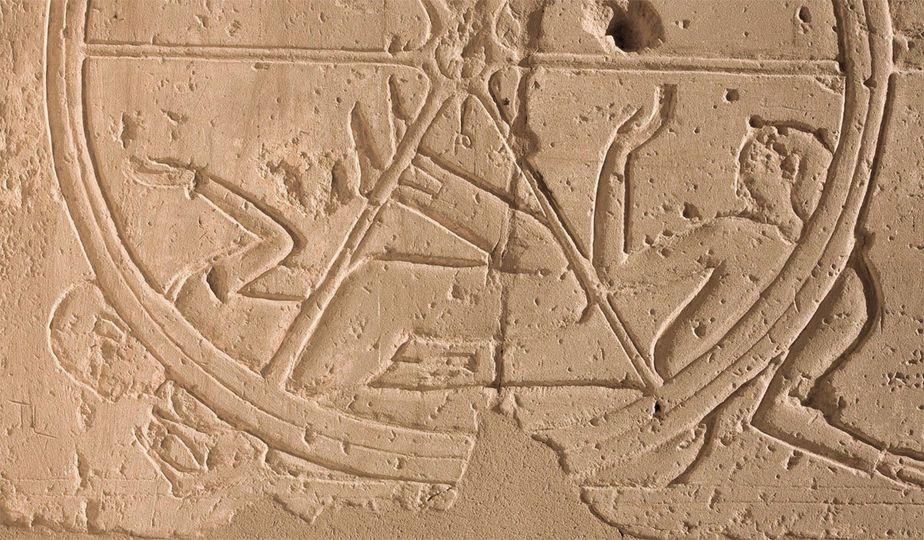 Deux guerriers hittites sous les roues de char du guerrier pharaon ramesses ii bataille de kadesh temple ramesseum thebes