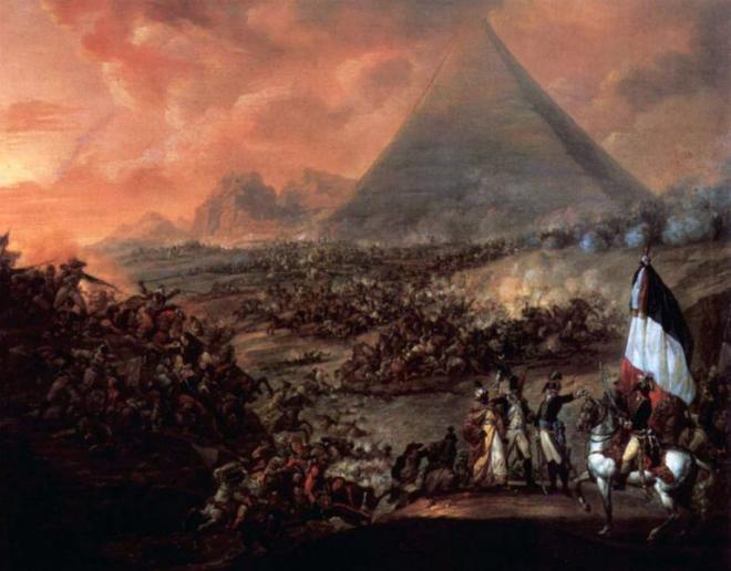 La bataille des pyramides francois louis joseph watteau 1798 1799