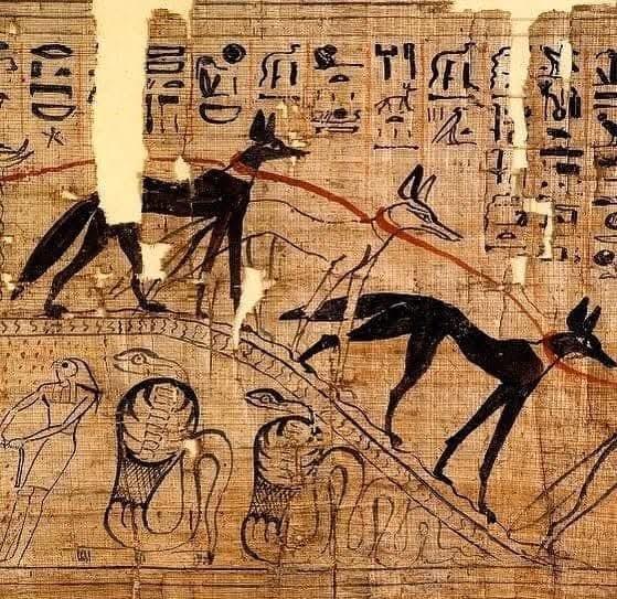 Vignette du papyrus funeraire du scribe djehutymes 21eme dynastie