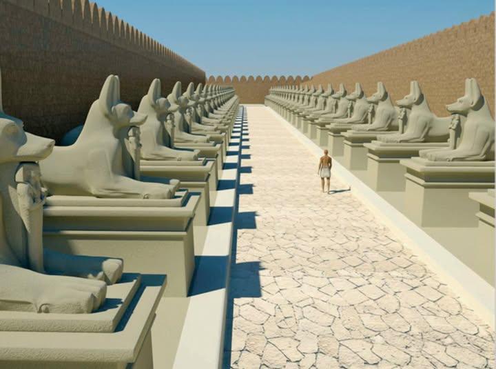 Voici comment se presentait l allee processionnelle nord du ramesseum a l epoque de ramses ii document mafto cnrs asr insight