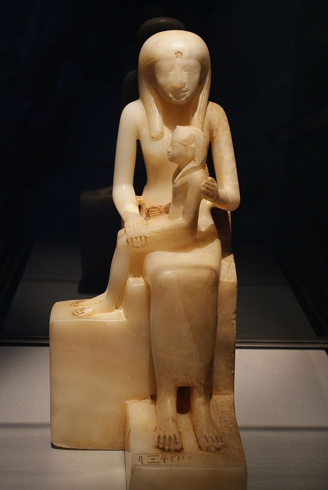 Wla brooklynmuseum statuette of queen ankhnes meryre ii and pepy ii